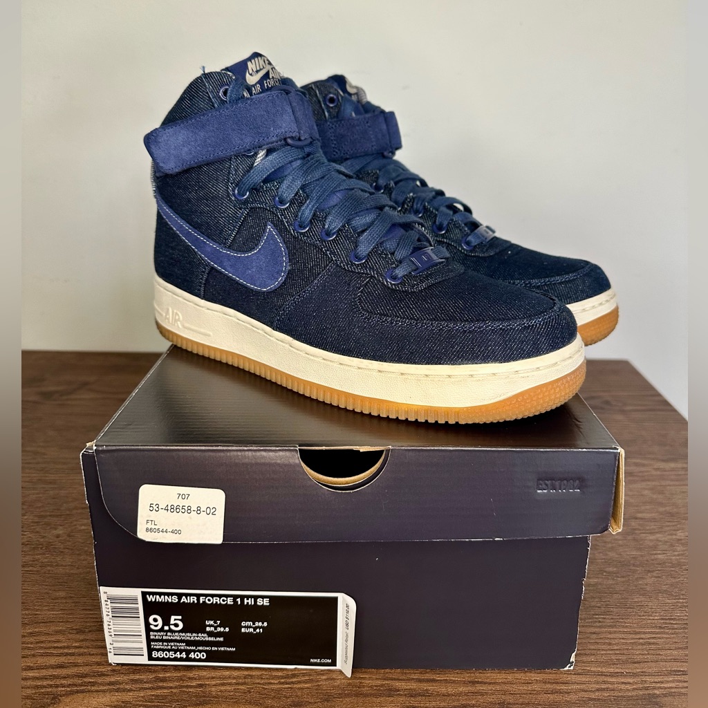 Nike Women’s Air Force 1 High Se Denim Binary Blue Size 9.5